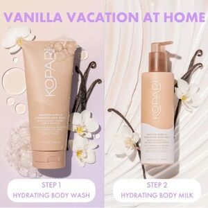 Duo Kopari Hydrating Body Wash & Body Milk Tahitian Vanilla Vacation at Home